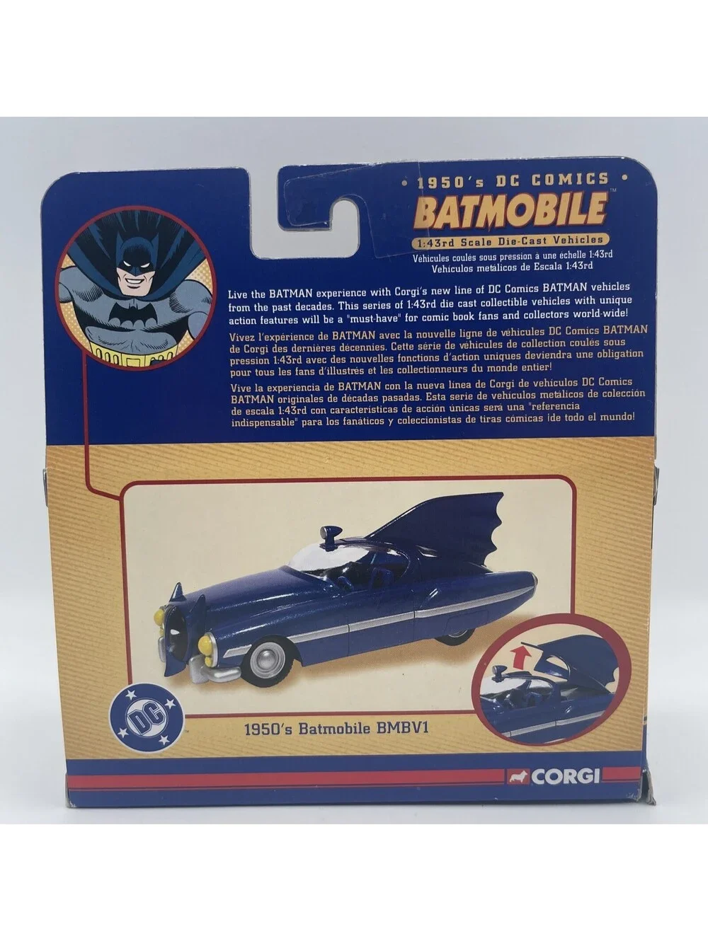 DC COMICS BATMAN 1950'S BATMOBILE CORGI 1:43 SCALE 2005
